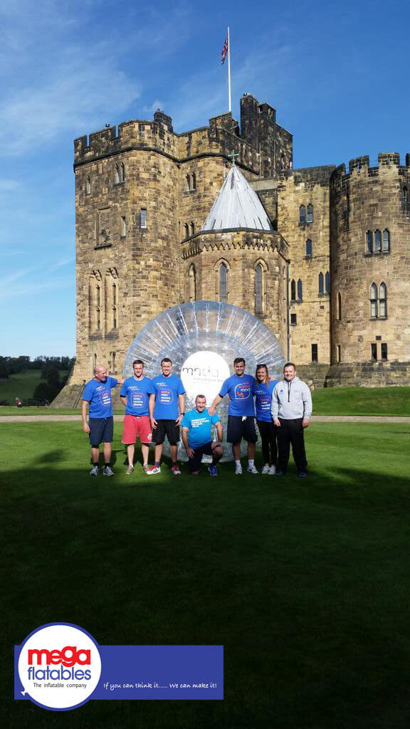 Giant Inflatable Zorb Inflatable Outside of Castle