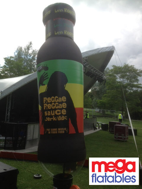 Giant Inflatable Reggae Reggae Sauce Jerk/BBQ Levi Roots Bottle