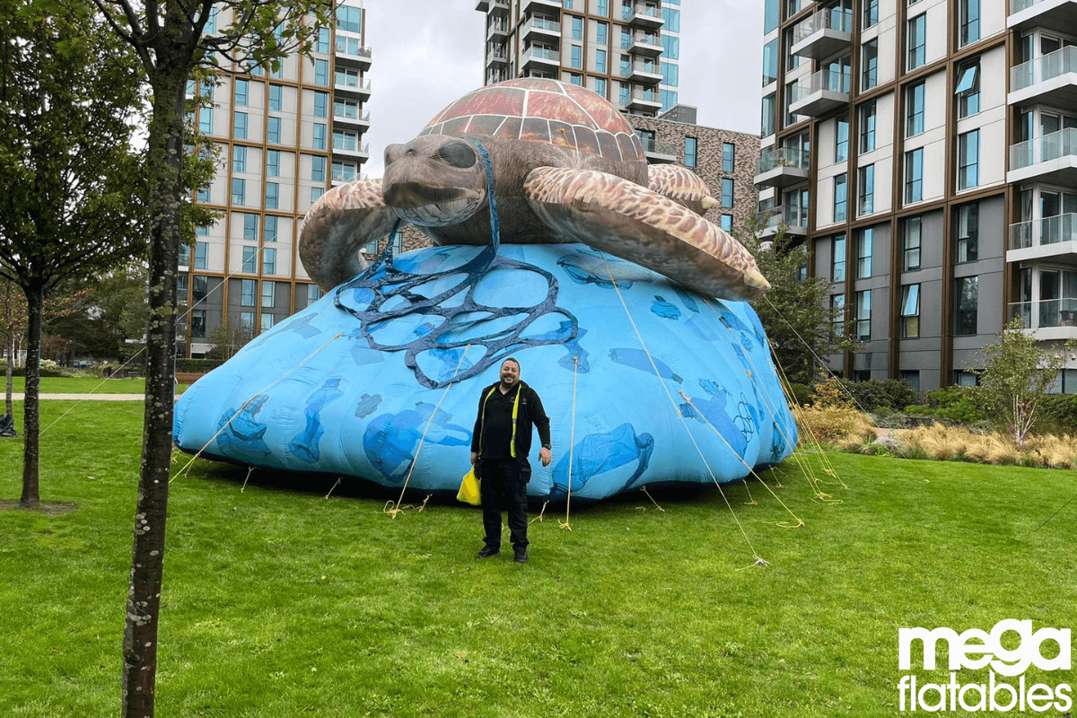 huge inflatable turtle in water inflatable