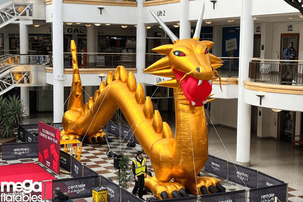 Giant Golden dragon inflatable structure