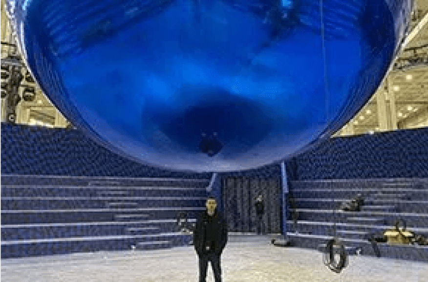 giant inflatable sphere with human size comparison