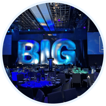 'Big' spelled out inflatable