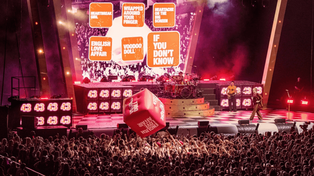 Inflatable dice at festival