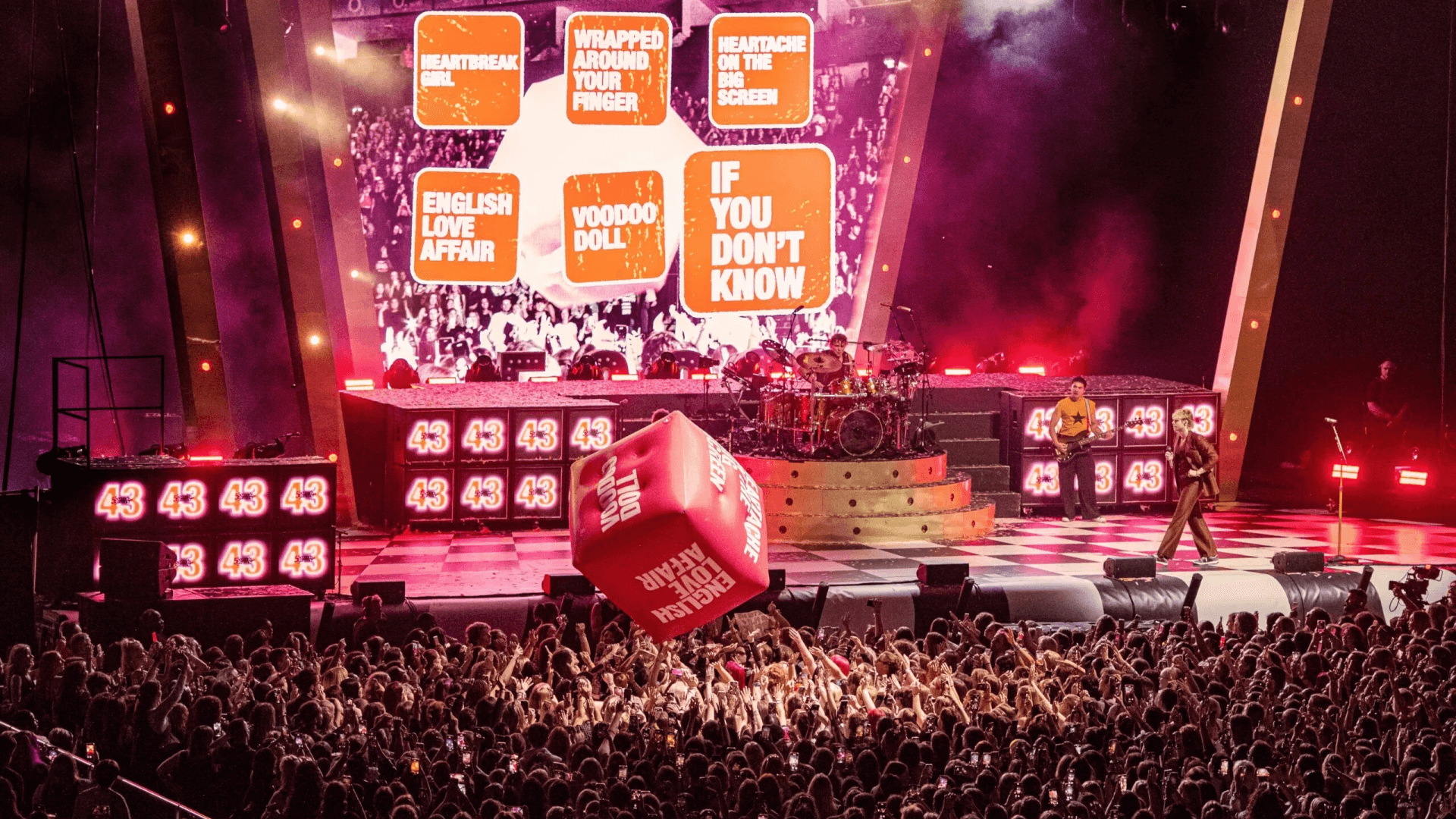 Inflatable dice at festival